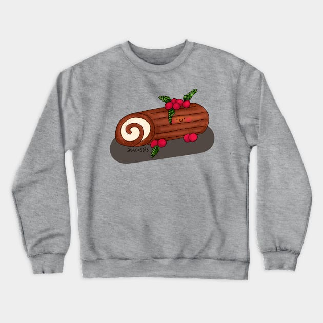 Christmas Yule Log Crewneck Sweatshirt by Snacks At 3